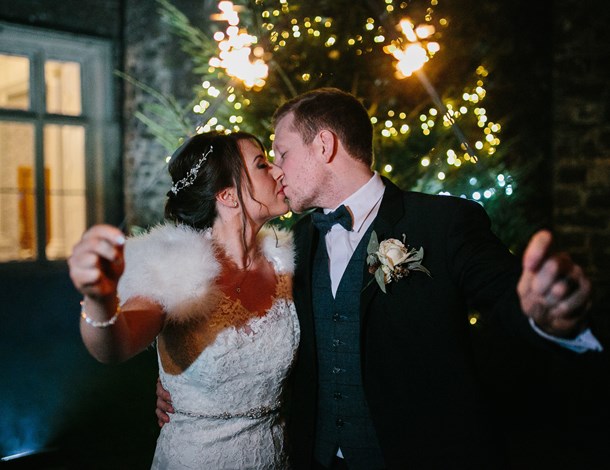 Couple with sparklers