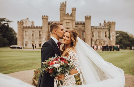 Couple in front of Hensol Castle