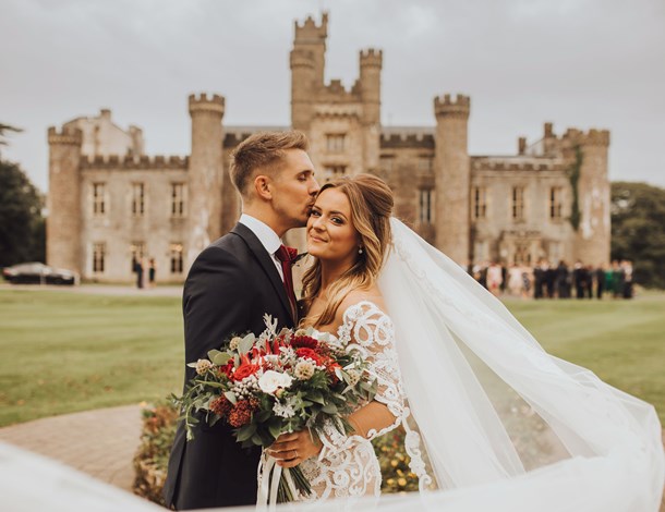 Couple in front of Hensol Castle