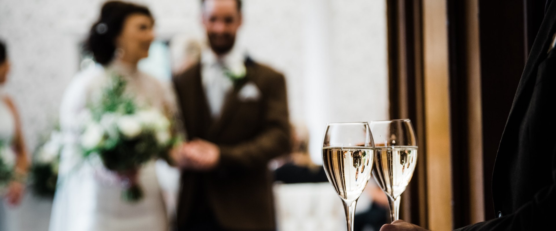 Couple waiting for prosecco