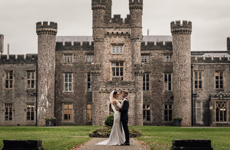 Couple in front of Hensol Castle