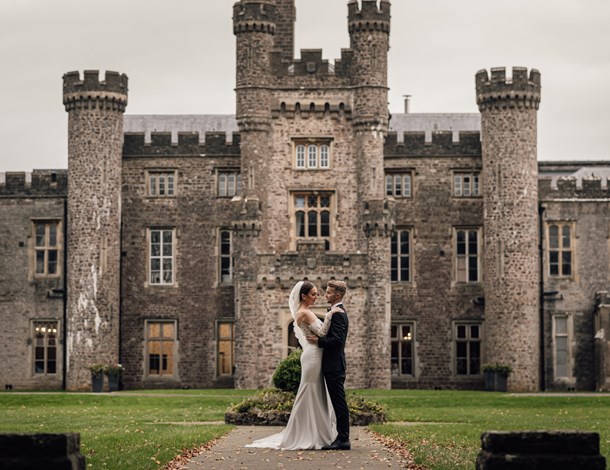 Couple in front of Hensol Castle