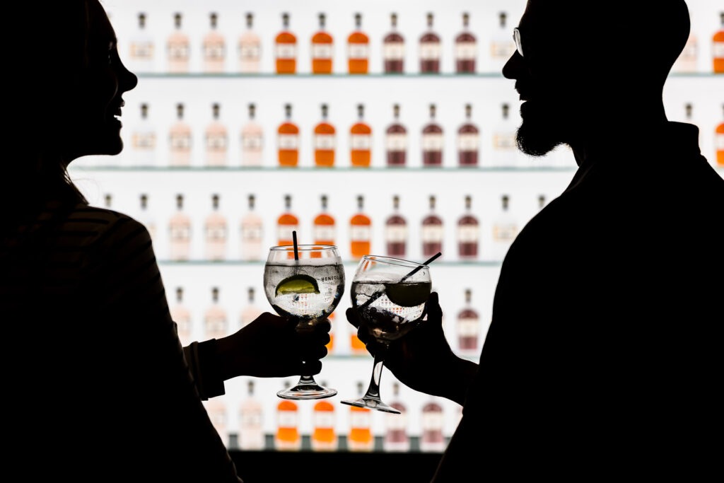toasting with cocktails